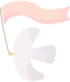 旗を持った鳥のイラスト