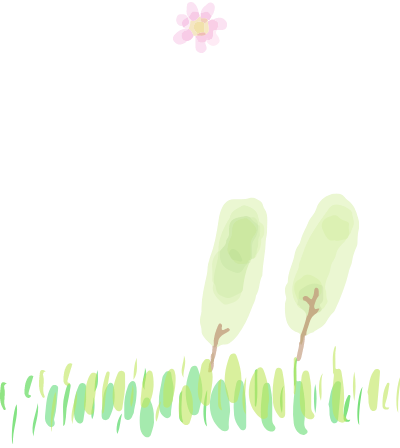 草原と木々のイラスト